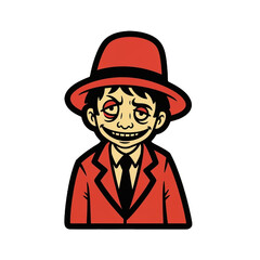 Cartoon Character in Red Suit and Hat