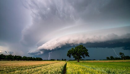 Dramatic storm clouds over a field (1)