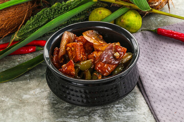 Indian cuisine - paneer with chilli