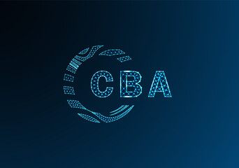 CBA low poly letter logo vector design. CBA lower poly logo design. CBA unique low poly logo design.