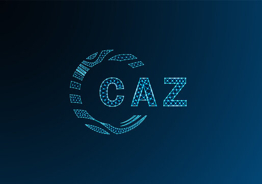 CAZ low poly letter logo vector design. CAZ lower poly logo design. CAZ unique low poly logo design.