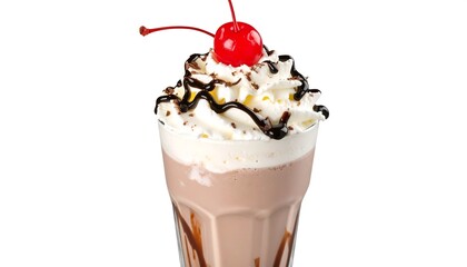 Chocolate milkshake with cherry