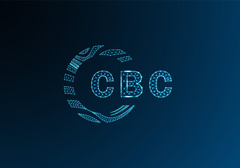 CBC low poly letter logo vector design. CBC lower poly logo design. CBC unique low poly logo design.