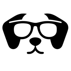 Dog glasses silhouette