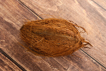 Natural exotic brown hairy coconut