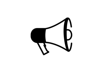 Glowing Megaphone: Digital Announcement isolated on transparent background