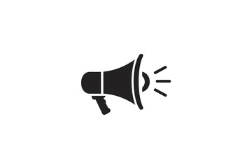 Announcement Icon: Dark Grey Megaphone Graphic for Marketing, Promotion, and Communication Projects isolated on transparent background