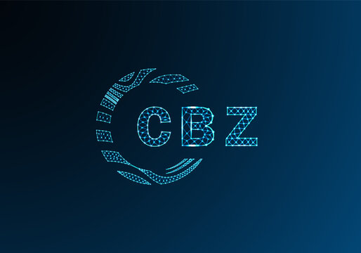 CBZ low poly letter logo vector design. CBZ lower poly logo design. CBZ unique low poly logo design.