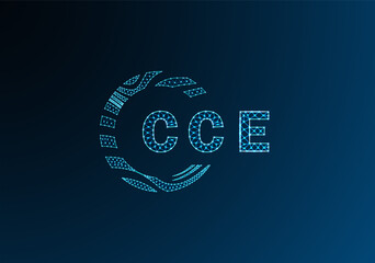 CCE low poly letter logo vector design. CCE lower poly logo design. CCE unique low poly logo design.