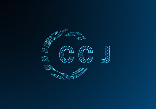 CCJ low poly letter logo vector design. CCJ lower poly logo design. CCJ unique low poly logo design.
