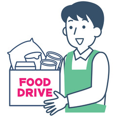 フードドライブに参加する男性