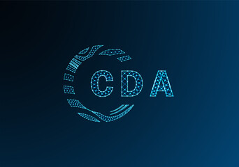 CDA low poly letter logo vector design. CDA lower poly logo design. CDA unique low poly logo design.