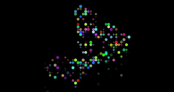 Abstract Mali map shape with moving circles