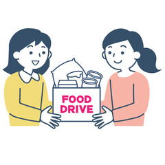 フードドライブに参加する女性たち