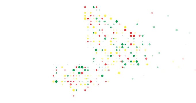Minimalist Mali abstract map with motion dots