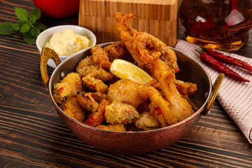 Fritto misto - deep fried seafood mix