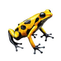 Fototapeta premium Yellow and black poison dart frog isolated on transparent background