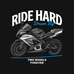 Black Sport Motorcycle Motorbike Illustration