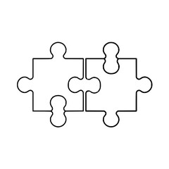 Obraz premium Puzzle pieces collaboration teamwork strategy solution connection jigsaw game complete success concept design outline
