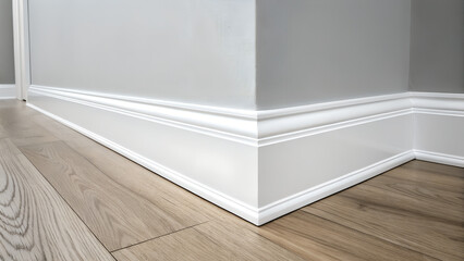 empty white room with wooden floor