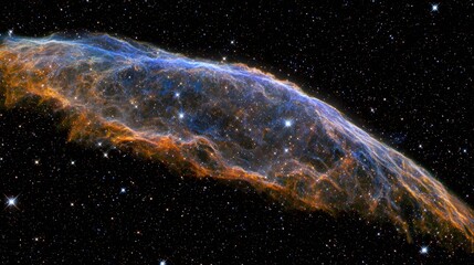 Fototapeta premium Detailed view of a celestial nebula in space.