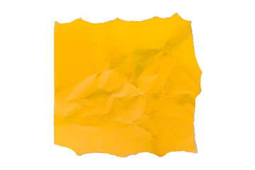 Yellow torn paper isolated on transparent background