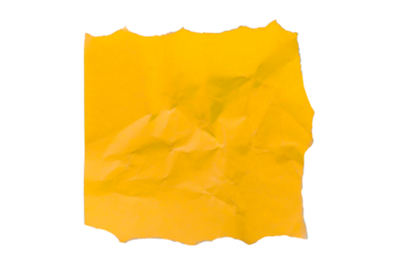 Yellow torn paper isolated on transparent background