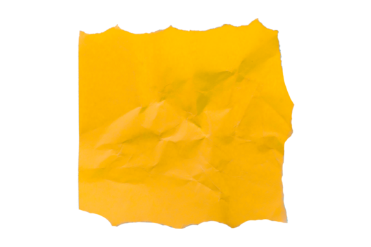 Yellow torn paper isolated on transparent background