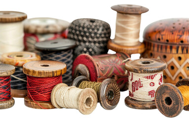 Detailed View of Classic Sewing Tools on white background