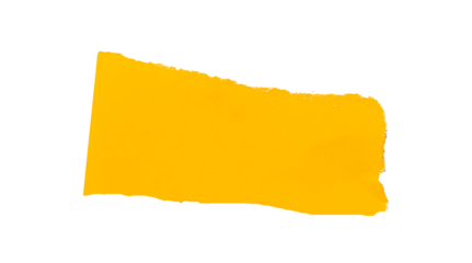 Yellow torn paper isolated on transparent background