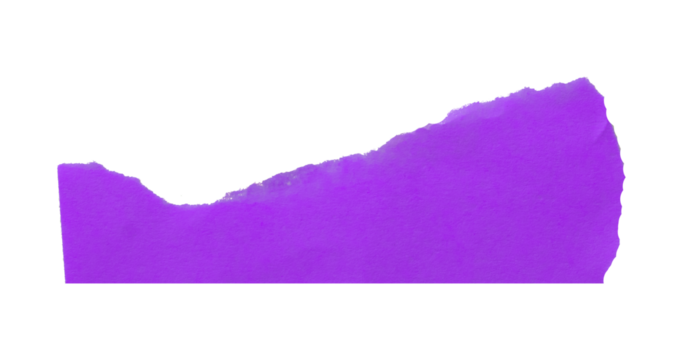 Purple torn paper isolated on transparent background