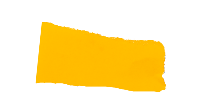 Yellow torn paper isolated on transparent background