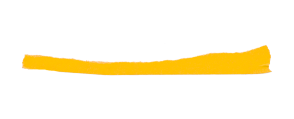 Yellow torn paper tape isolated on transparent background