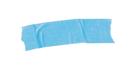 Light blue torn paper tape isolated on transparent background