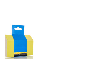 Sanding paper for hand sanding, macro, isolated on white background.