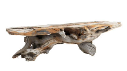 Handcrafted Table for Beach-Style Decor on white background