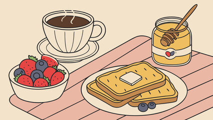 vector illustration of a breakfast