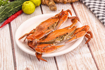 Hot fresh Boiled red crab
