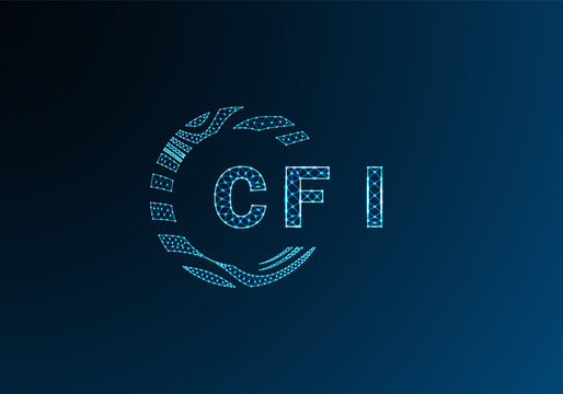 CFI low poly letter logo vector design. CFI lower poly logo design. CFI unique low poly logo design.