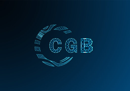 CGB low poly letter logo vector design. CGB lower poly logo design. CGB unique low poly logo design.