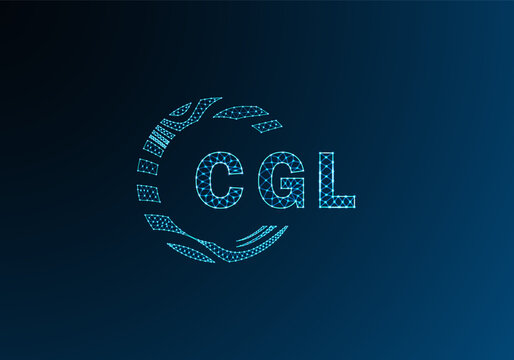 CGL low poly letter logo vector design. CGL lower poly logo design. CGL unique low poly logo design.