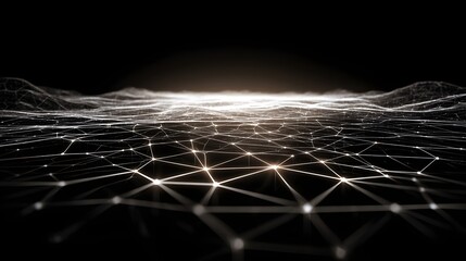 Abstract network design with glowing points and lines.