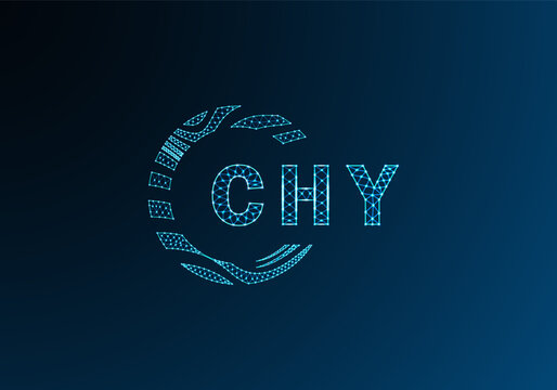 CHY low poly letter logo vector design. CHY lower poly logo design. CHY unique low poly logo design.
