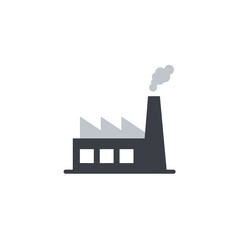 Fototapeta premium Silhouette of a factory with smoke coming out of its chimney, concept for industrial manufacturing, environmental pollution and ecological awareness