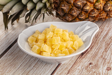 Dry yellow sweet pineapple candy