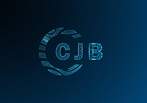 CJB low poly letter logo vector design. CJB lower poly logo design. CJB unique low poly logo design.