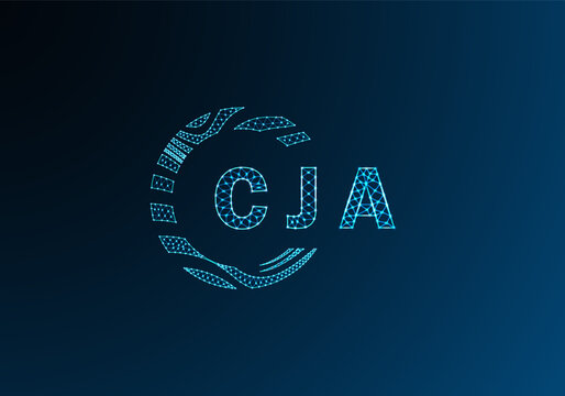 CJA low poly letter logo vector design. CJA lower poly logo design. CJA unique low poly logo design.