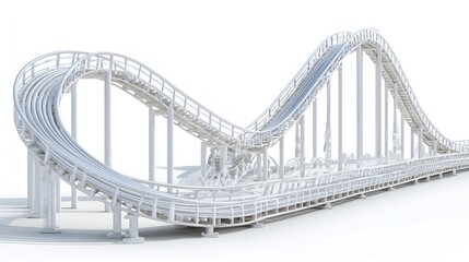 Obraz premium 3d model of a roller coaster against a white background.