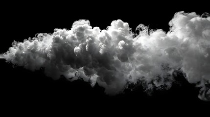 Abstract cloud-like smoke formation against a black background.