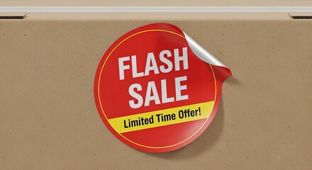 Grab amazing deals now with this vibrant flash sale sticker, limited time offer!